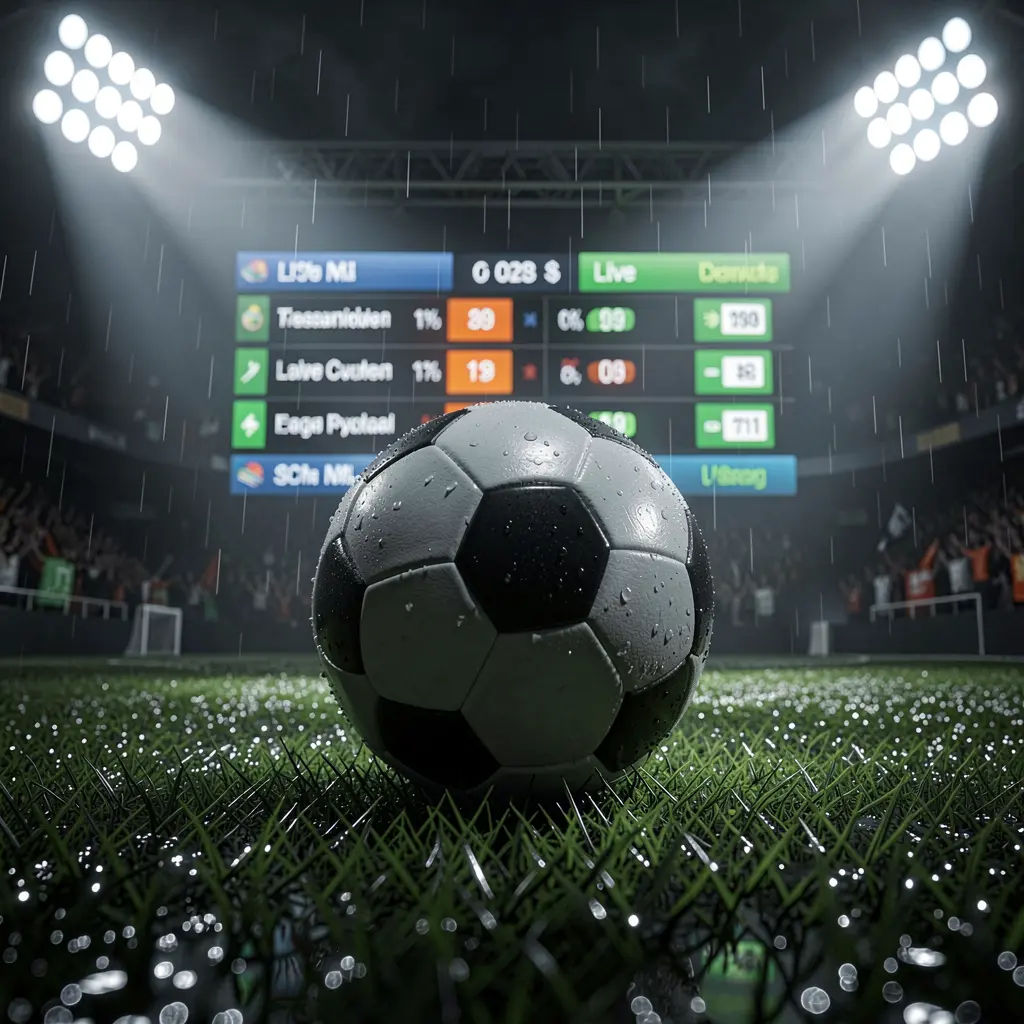 600VIP football betting page banner featuring a soccer ball on wet grass under dramatic stadium lights with glowing live odds graphics in a premium dark sports atmosphere